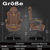Gaming Stuhl Ergonomisch Verstellbar 360° Drehfunktion Braun Technologiegewebe Bild 3