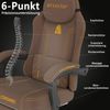 Gaming Stuhl Ergonomisch Verstellbar 360° Drehfunktion Braun Technologiegewebe Bild 4