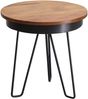 Wohnling Industrial Beistelltisch Ø43x45 cm Rund Sheesham Massivholz mit Metall Gestell Bild 2