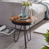 Wohnling Industrial Beistelltisch Ø43x45 cm Rund Sheesham Massivholz mit Metall Gestell Bild 3