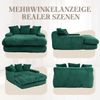 Schlafsofa, Cord Cloud Couch mit 3 weichen Kissen, Bodensofa für Wohnzimmer, Wohnung, Büro, Cord, Smaragdgrün Bild 4