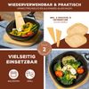 Grillpfännchen 2er inkl. Bambus-Untersetzern und Bambus-Schabern, Steingut Bild 3