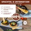 Grillpfännchen 2er inkl. Bambus-Untersetzern und Bambus-Schabern, Steingut Bild 5