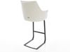 Barstuhl Alja-Flex Bouclé Soft Beige Freischwinger Flach Metall Schwarz Taschenfederkern Bild 5