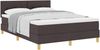 vidaXL Boxspringbett mit Kissen Dunkelbraun 140 x 190 cm Stoff 3338919 Bild 2