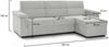 Dmora Sofa mit Halbinsel Cintano, Ecksofa für Wohnzimmer, gepolstert, abnehmbarer Bezug, 100 % Made in Italy-Qualität, 285x160 h100 cm, Hellgrau Bild 3