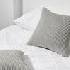 Topfinel Kissenhülle 50x50 grau Kordsamt gestreift 2er Set deco couch zier Bild 5