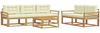vidaXL Outdoor-Sofagarnitur mit Kissen 6 pcs Weiß und Creme 3386059 Bild 2