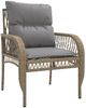 vidaXL 4-tlg. Garten-Sofagarnitur mit Kissen Beige Poly Rattan 368731 Bild 5