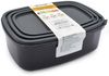 Aufbewahrungsbox Set 3er-Set, 1.350 / 2.000 / 3.150 ml, mit Deckel - Anthrazit Bild 2