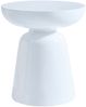 Round Accent Side Table with Bowl Top, Fiberglass with Sticker Finish, Modern Pedestal End Table for Living Room (White) Bild 2