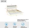 Polsterbett 140×200 cm in Leinenbeige mit USB-Steckdose und LED-Beleuchtung, versteckte Füße,Beige Bild 4