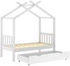 vidaXL Hausbett mit Schublade Weiß Massivholz Kiefer 70x140 cm Bild 5