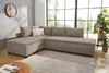 Ecksofa-Dauerschläfer Doppelbett Federkern Bettkasten Couch in Cord Braun Taupe Bild 2