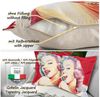 ANRO Dekokissen Jacquard-Gobelin POP Art Kissen 45x45cm Hochwertiger waschbar, Vintage ohne Füllung mit Reißverschluss Marilyn Monroe Beige Bild 4