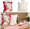 ANRO Dekokissen Jacquard-Gobelin POP Art Kissen 45x45cm Hochwertiger waschbar, Vintage ohne Füllung mit Reißverschluss Marilyn Monroe Beige Bild 3