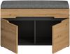 Sitzbank (B/H/T: 80x45x37 cm) in Basalt grau Nachbildung und Artisan Nachbildung inkl. Sitzkissen grau Bild 3