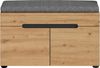 Sitzbank (B/H/T: 80x45x37 cm) in Basalt grau Nachbildung und Artisan Nachbildung inkl. Sitzkissen grau Bild 2