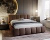 GRAINGOLD Cloud Bett 120x200, Polsterbett mit Bettkasten, Velvet-Stoff, mit Kopfteil, Braun Bild 1
