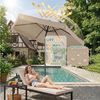 Sekey Sonnenschirm 200 cm Gartenschirm Rund Marktschirm Knickbar mit Kurbel, LxB: 200x200 cm, mit Überhang, Windstabil & neigbar, ideal für Balkon, Garten, UV 50+ Bild 3