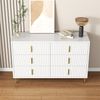 Sideboard 120x77x40 cm – modernes Design mit goldenen Griffen und viel Stauraum Bild 3