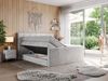 Boxspringbett KING VELEN, Doppelbett mit Multipocket-Matratze, Polsterbett mit Kopfstütze - 200x200 - Hellgrau Velours - H3 Bild 2