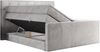 Boxspringbett KING VELEN, Doppelbett mit Multipocket-Matratze, Polsterbett mit Kopfstütze - 200x200 - Hellgrau Velours - H3 Bild 4