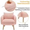 KLAM HOME Sessel Ohrensessel, Relaxsessel, Lehnsessel mit super dickes Kissen (Armlehnensessel TV-Sessel bis 150 kg Belastbar), Einzelsofa gepolsterter Ohrensessel mit Massivholz-Bein Bild 2