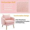 KLAM HOME Sessel Ohrensessel, Relaxsessel, Lehnsessel mit super dickes Kissen (Armlehnensessel TV-Sessel bis 150 kg Belastbar), Einzelsofa gepolsterter Ohrensessel mit Massivholz-Bein Bild 3