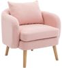 KLAM HOME Sessel Ohrensessel, Relaxsessel, Lehnsessel mit super dickes Kissen (Armlehnensessel TV-Sessel bis 150 kg Belastbar), Einzelsofa gepolsterter Ohrensessel mit Massivholz-Bein Bild 4