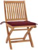 vidaXL Gartenstühle 2 Stk. mit Weinroten Kissen Teak Massivholz 3062442 Bild 2