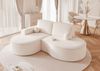 Ecksofa Designersofa Sofa ARLET in Stoff Abriamo Creme Ottomane Links Bild 2