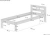 Erst-Holz Einzelbett 80x200 cm, inkl. Rollrost und Matratze, weiß Bild 3