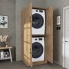 Roomart Waschmaschinenschrank DORA-II- Waschmaschinen- & Trocknerschrank mit Türen & Ausziehbrett – Waschküchenschrank für Waschmaschine & Trockner • Eiche Bild 4