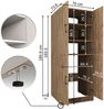 Roomart Waschmaschinenschrank DORA-II- Waschmaschinen- & Trocknerschrank mit Türen & Ausziehbrett – Waschküchenschrank für Waschmaschine & Trockner • Eiche Bild 5