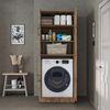 Roomart Waschmaschinenschrank DORA-II- Waschmaschinen- & Trocknerschrank mit Türen & Ausziehbrett – Waschküchenschrank für Waschmaschine & Trockner • Eiche Bild 3