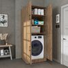 Roomart Waschmaschinenschrank DORA-II- Waschmaschinen- & Trocknerschrank mit Türen & Ausziehbrett – Waschküchenschrank für Waschmaschine & Trockner • Eiche Bild 1