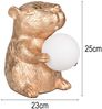 Besondere Tischleuchte CAPI kleine Capybara Lampe Gold, Höhe 25cm Bild 4