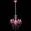 vidaXL Kronleuchter, 5 Glühbirnen, Kunstglas Rosa, Ø 38 cm Bild 2