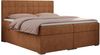 Boxspringbett, Doppelbett, Polsterbett mit Kopfstütze - CARMEN - 180x200cm - Orange Stoff - H3 Bild 3