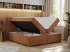 Boxspringbett, Doppelbett, Polsterbett mit Kopfstütze - CARMEN - 180x200cm - Orange Stoff - H3 Bild 2