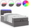 vidaXL Ottoman-Bett mit Matratzen & LEDs Grau 90x200 cm Kunstleder 3312135 Bild 4