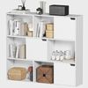 Bücherregal mit 9 Fächern & 3 Türen, 106x24x95 cm, Weiß Bild 5