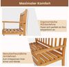 COSTWAY Gartenbank, wetterfest, 2 Sitzer, Massivholz, 360kg, 122 x 56,5 x 86 cm Bild 3