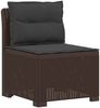 vidaXL 4-Sitzer Garten Sofa mit Kissen Rattan Look PP Braun 3444019 Bild 3