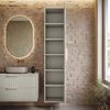 Badplaats Badezimmerschrank Rimini 38 x 33 x 170 cm Cashmere - Hoch Badschrank mit 1 Tür und Soft-Close Bild 3