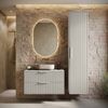 Badplaats Badezimmerschrank Rimini 38 x 33 x 170 cm Cashmere - Hoch Badschrank mit 1 Tür und Soft-Close Bild 2