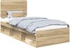 vidaXL Bettrahmen mit Kopfteil Sonoma 90 x 190 cm Massives Kiefernholz 3412544 Bild 2