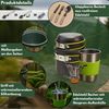 Coemo Campinggeschirr Set, Campingkocher, Besteck, Töpfe Farbe Grün Bild 2