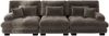 3-Sitzer Ecksofa, Chenille mit tiefem Sitz & modularem Design, 313 x 77 x 81 cm, Braun Bild 4